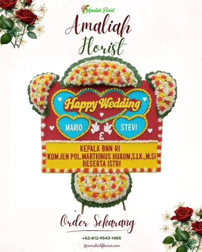 Karangan Papan Bunga Pernikahan di Bungur
